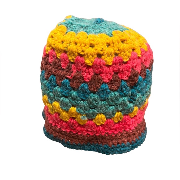 Vintage handcrafted, multicolored crochet beanie hat - Picture 4 of 7